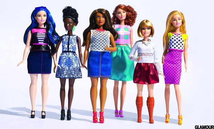 The new class of Barbie dolls -- as photographed for Glamour Magazine. 