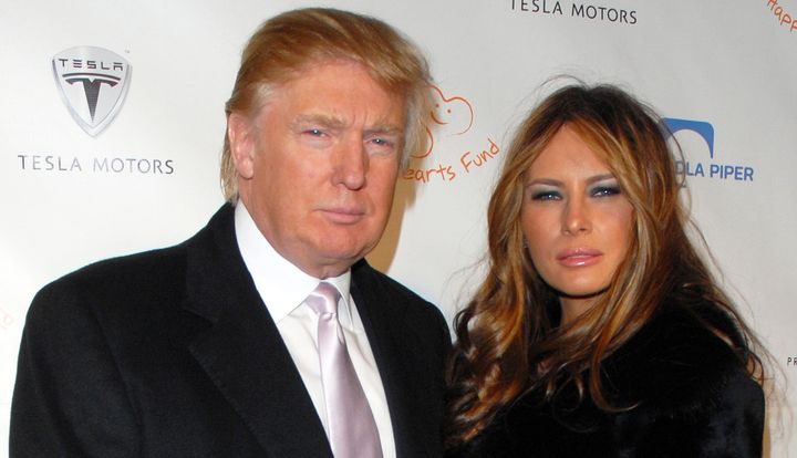 Donald and Melania Trump attend a 2008 charitable ball in New York City to benefit children in disaster areas.
