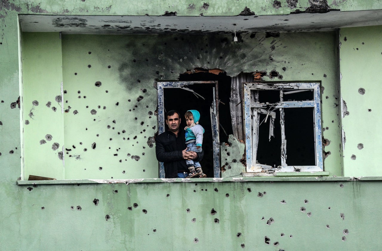 A damaged house in Silopi, close to the borders of Iraq and Syria.
