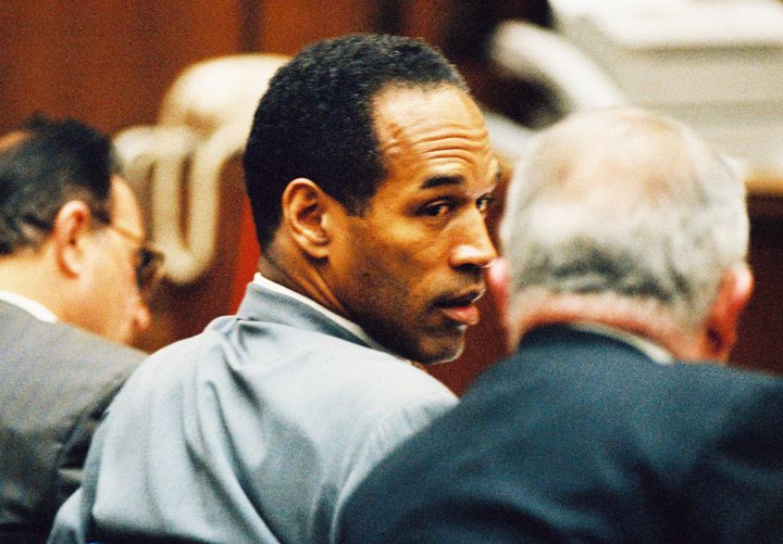 On Jan. 12, 1995, O.J. Simpson confers with his lawyer F. Lee Bailey during a pre-trial hearing.