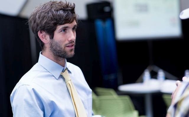 SimpleWater CEO John Pujol attends a venture funding competition in Nov. 2015. The company's rusting process is a cheape