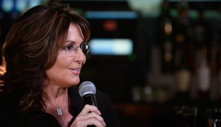 Former Alaska Gov. Sarah Palin speaks during CNN Politics On Tap at Double Barrel Roadhouse at the Monte Carlo Resort and Cas