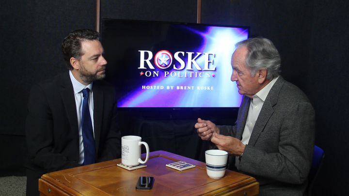 Brent Roske turned a spare bedroom into a makeshift studio, with former Iowa Senator Tom Harkin one of many politicians who has come by. 