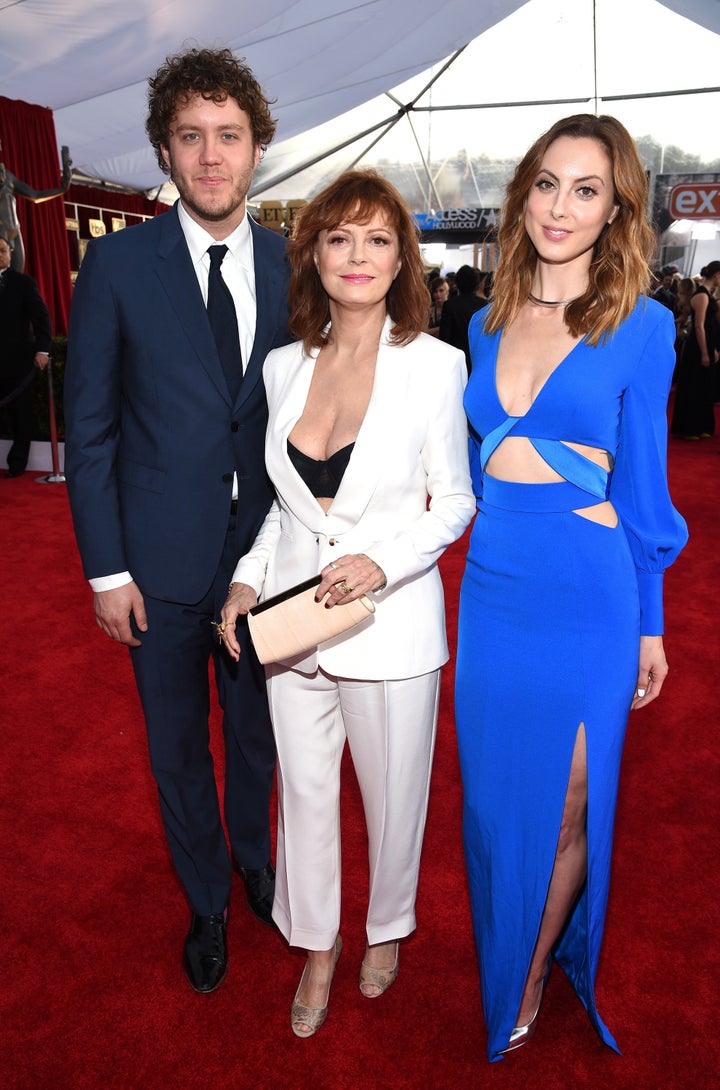 Susan Sarandon with her children Jack Robbins and Eva Amurri at the SAG Awards on Jan. 30, 2016.