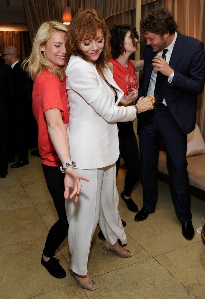 Claire Danes busts a move with Susan Sarandon.