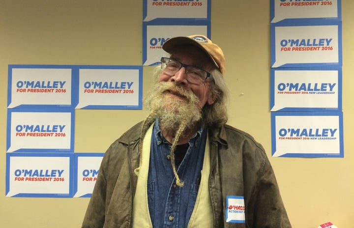 Ben Zacirij, a board member on a peace PAC, is all for Martin O'Malley for president. His wife spiffied up his beard with som