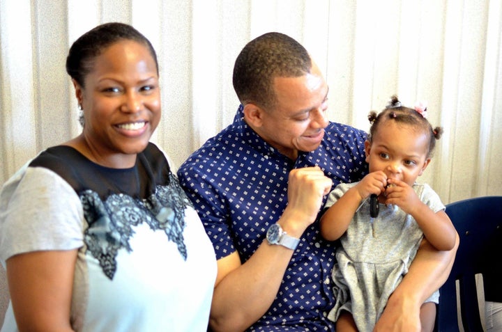 My wife Rhonda (left), my daughter Emarie (right), and me (center).