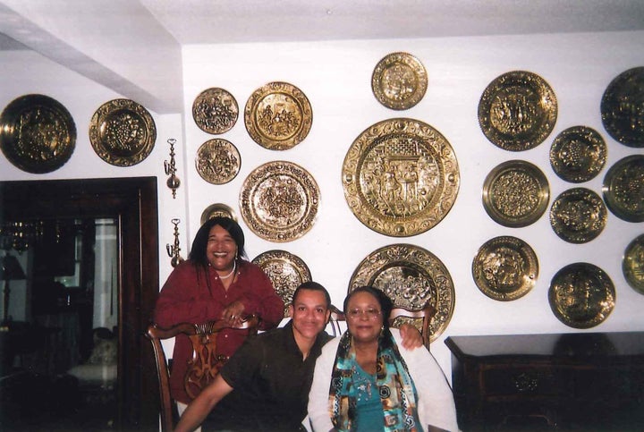 My aunt, Rosemary (right), her daughter, Vicky (left), and me (center).