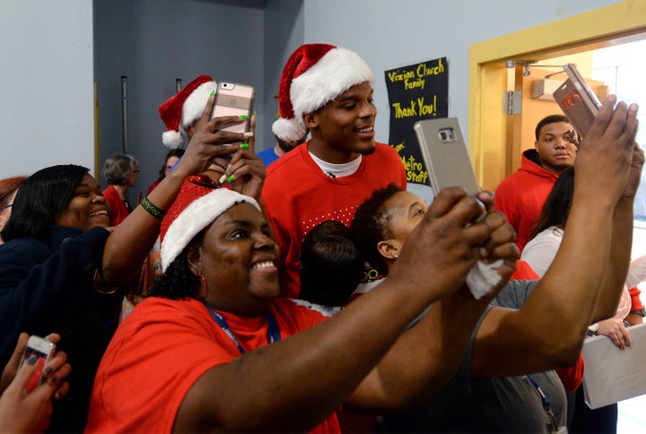 Newton paid a visit to a Charlotte, North Carolina, school on Tuesday, Dec. 15, 2015.