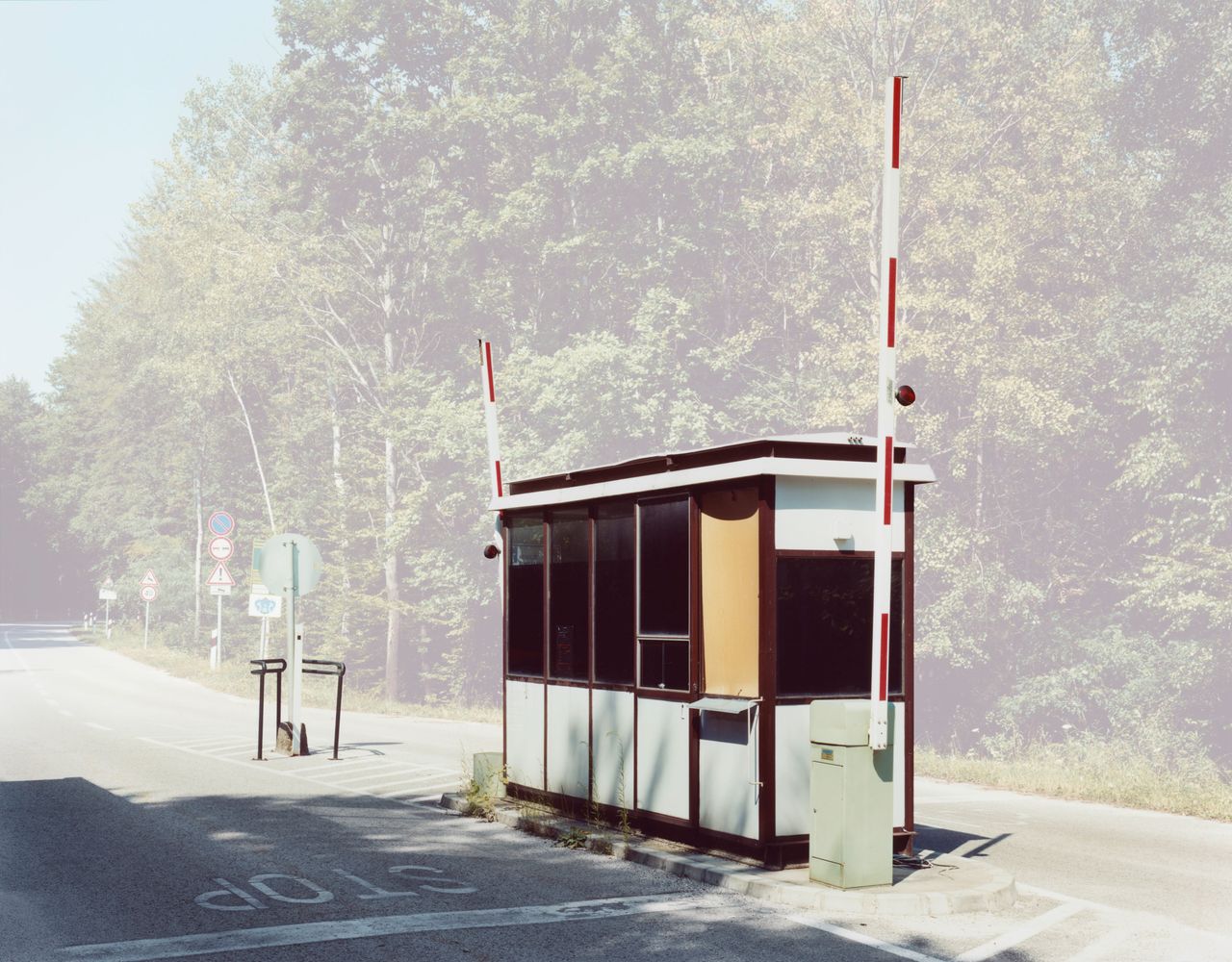 Polish-born, Germany-based photographer took photos of defunct European border crossings to challenge how Europeans consider the notion of "borders." This photo was taken at the Hungarian-Slovenian border.