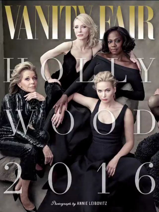 Jane Fonda, Cate Blanchett, Viola Davis and Jennifer Lawrence on Vanity Fair's 2016 Hollywood Issue. 