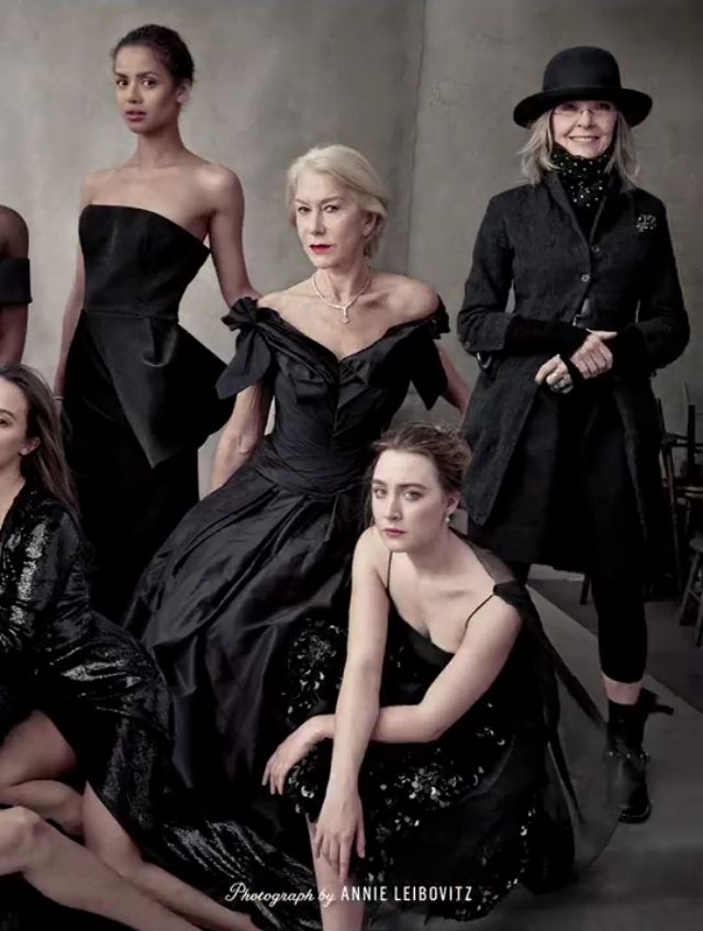 Gugu Mbatha-Raw, Helen Mirren, Saoirse Ronan and Diane Keaton on Vanity Fair's 2016 Hollywood issue.