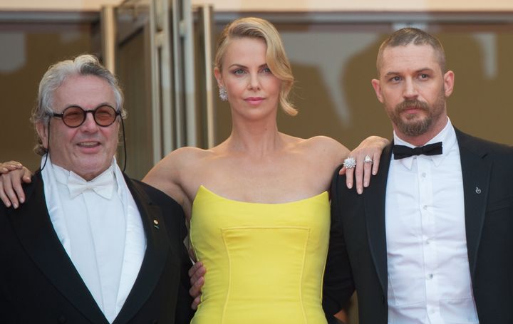 George Miller, Charlize Theron and Tom Hardy attend the 'Mad Max : Fury Road' Premiere during the 68th annual Cannes Film Festival on May 14, 2015 in Cannes, France.