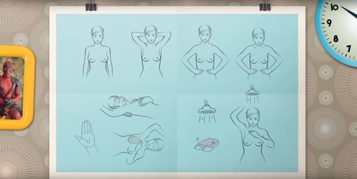 A quick how-to guide shows women how they can screen themselves for breast cancer.