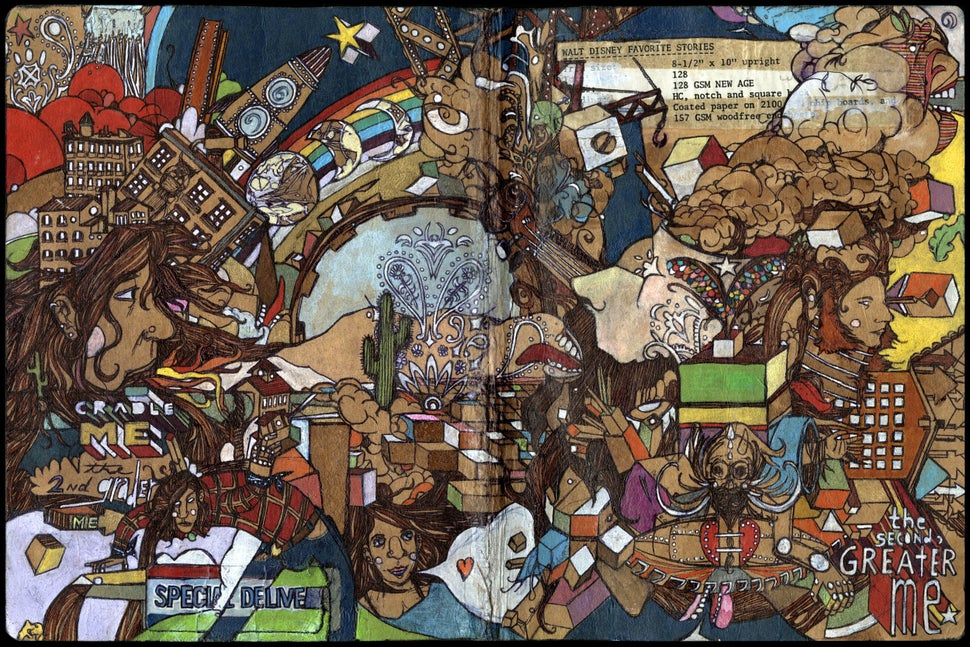 They even had a shared sketchbook they'd send back and forth. This is the cover.