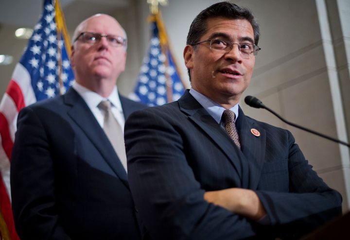 House Democratic Caucus Chairman Xavier Becerra (right) and Vice Chairman Joe Crowley are pushing Republicans to thoroughly investigate the water crisis in Flint, Michigan.