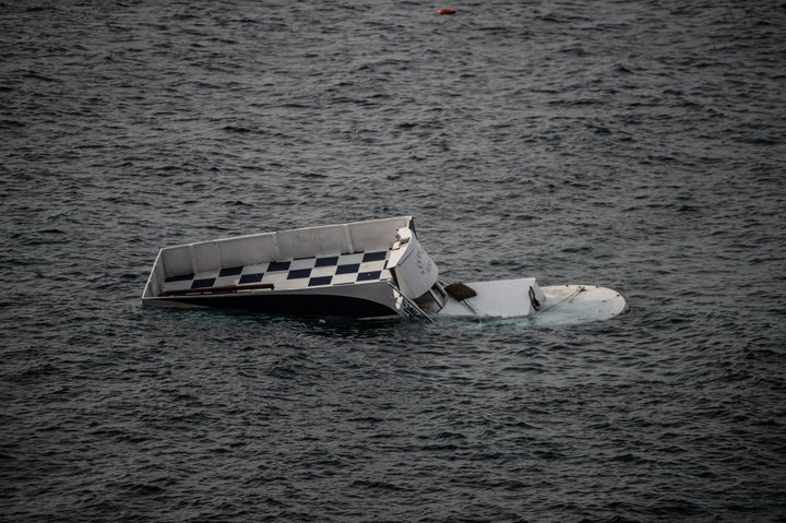 The wreckage of a boat that capsized on Saturday, leaving at least 37 people dead, off the Turkish coast. Greek soccer p