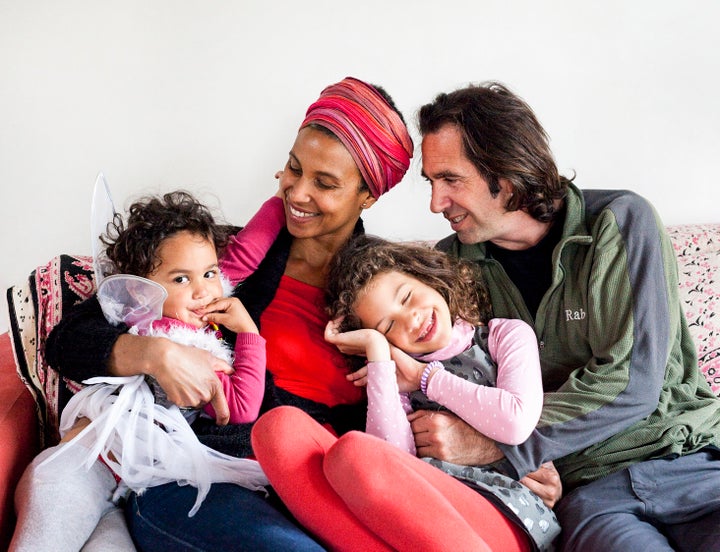 A family of four in Nice, France.