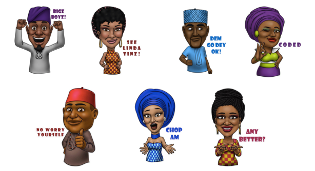 A sampling of the over 300 available Afro Emojis. 