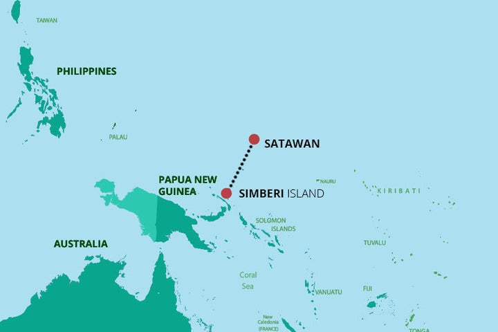 After 41 days at sea, the castaways washed ashore at Satawan Atoll, about 600 miles from where they set sail.