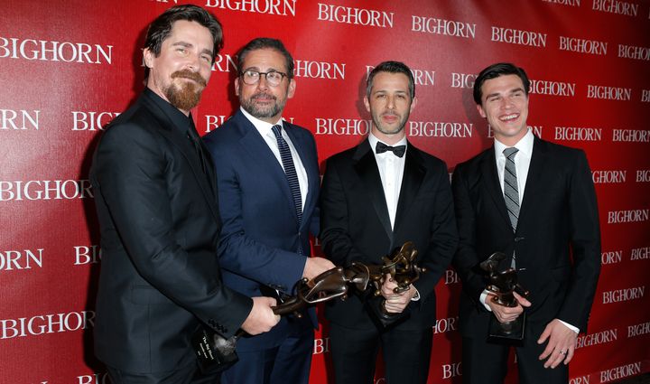 Actors Christian Bale, Steve Carell, Jeremy Strong and Finn Wittrock of "The Big Short."