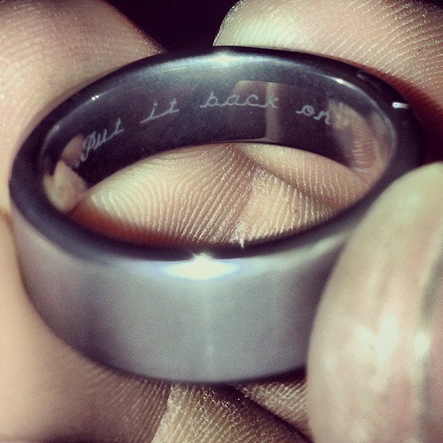 Prankster Wife Engraved Husband's Wedding Ring With This