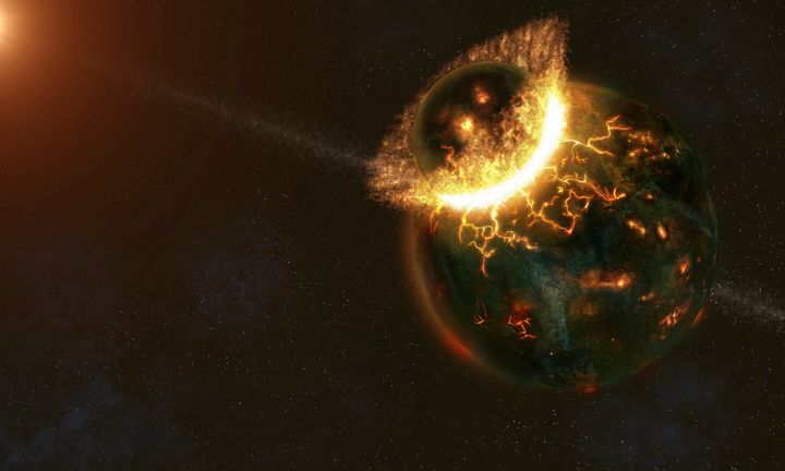 New research suggests the Earth is made up of two planets that collided and fused together 4.5 billion years ago. 