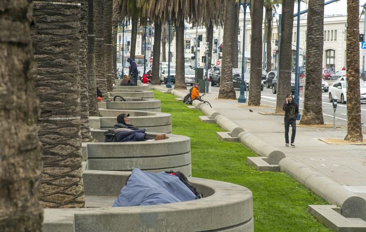 The homeless people who normally occupy San Francisco's Embarcadero have been forced to leave.