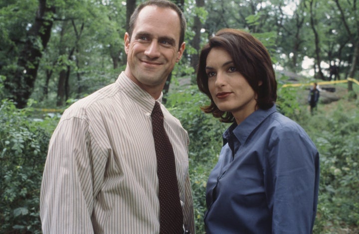 Christopher Meloni as Detective Elliot Stabler, Mariska Hargitay as Detective Olivia Benson. 