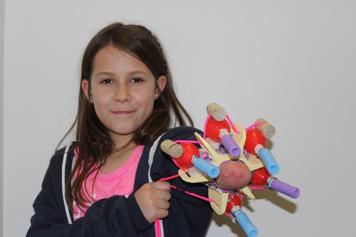 Jordan with her prototype self-titled “Project Unicorn,” five-nozzle glitter shooter.