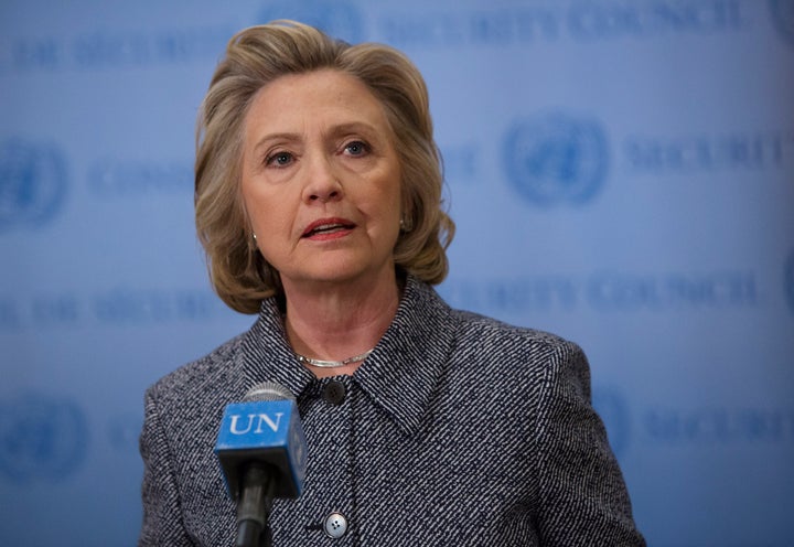Hillary Clinton, former U.S. secretary of state, speaks during a news conference at the United Nations (UN) in New York, U.S.