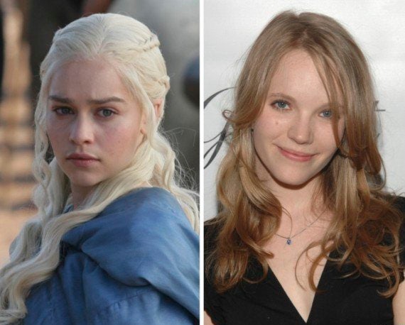 Emilia Clarke (L) and Tamzin Merchant (R). 