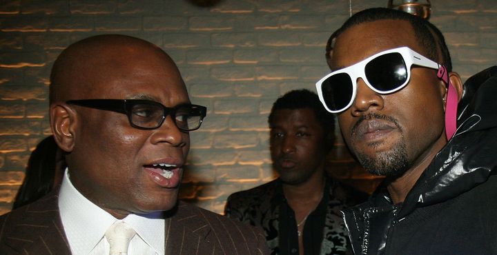 Record executive Antonio "LA" Reid and Kanye West in early 2008.