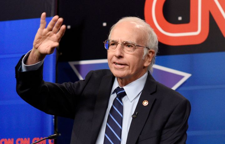 Here's Bernie Sanders in a Democratic presidential debate on CNN -- oh wait, it's Larry David.
