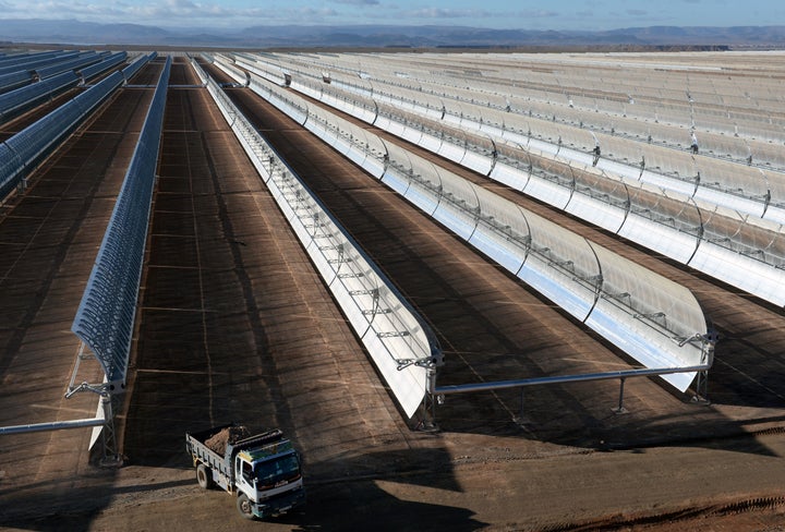 The Noor 1 solar plant in Ouarzazate, Morocco, uses 500,000 curved mirrors to harness the sun's energy.