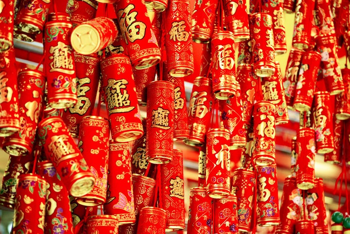 Firecrackers are commonly used during Chinese New Year.