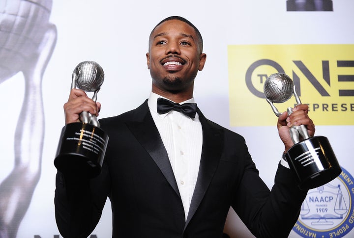 To say that actor Michael B. Jordan was happy with his two NAACP awards is an understatement.