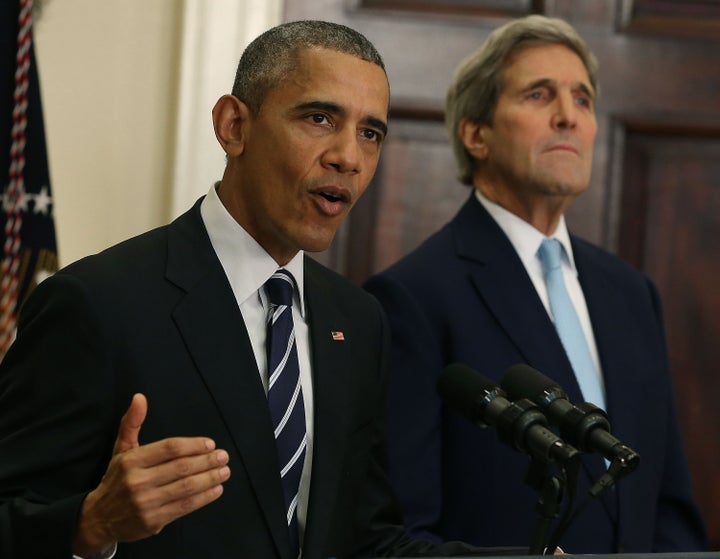 President Obama announces his decision to reject the Keystone XL pipeline on Nov. 6, 2015. Donald Trump cited the rejected project as an example of the importance of eminent domain.