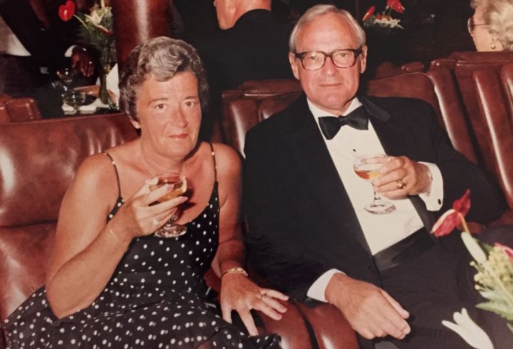 My grandparents on the Queen Elizabeth 2 cruise ship in the late 1970s.