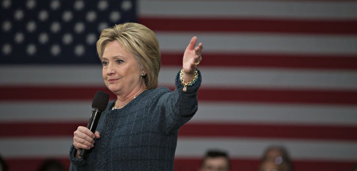 Clinton speaking at a campaign event in New Hampshire on Saturday. 
