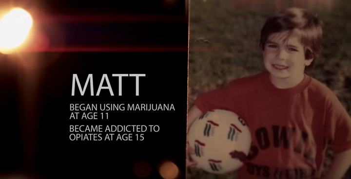 A screenshot from "Chasing the Dragon," an FBI and DEA documentary that appears to suggest marijuana use leads to opiate addiction.