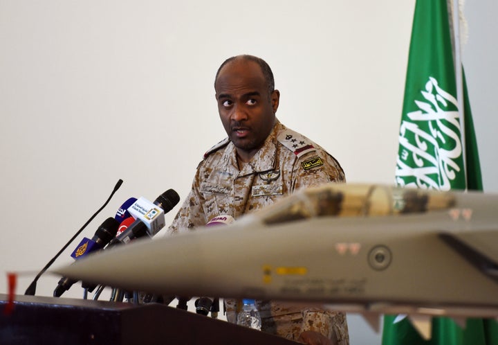 Saudi Arabian Brig. Gen. Ahmed Asiri, seen here in 2014, addressed a Washington audience via Skype on Monday to allay U.S. concerns about the Saudi-led war in Yemen.