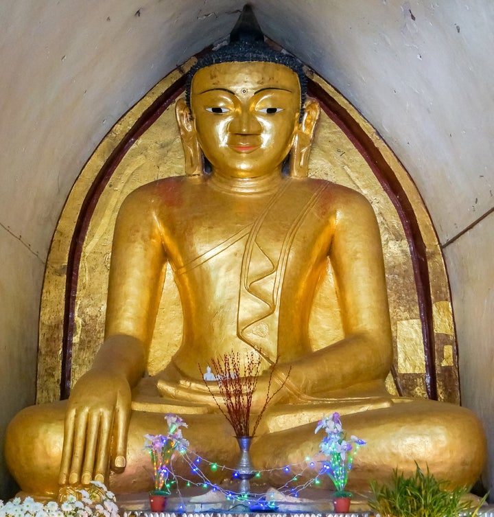 This is Buddha's earth-witness mudra.