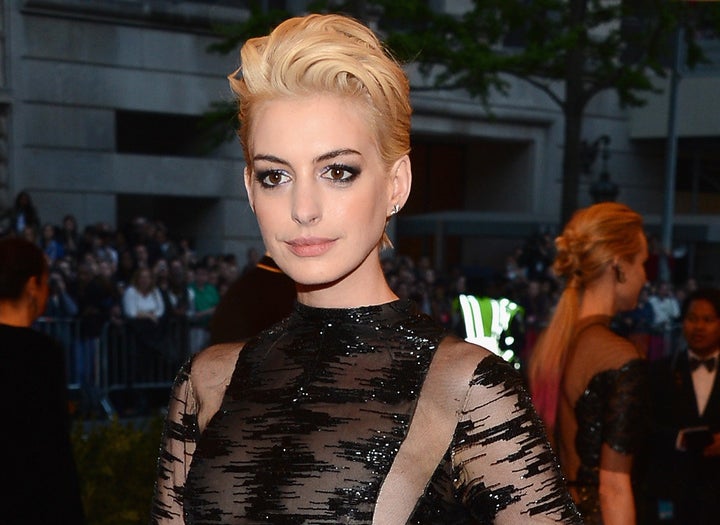 Anne Hathaway attends the Costume Institute Gala for the 'PUNK: Chaos to Couture' exhibition at the Metropolitan Museum of Art on May 6, 2013 in New York City.