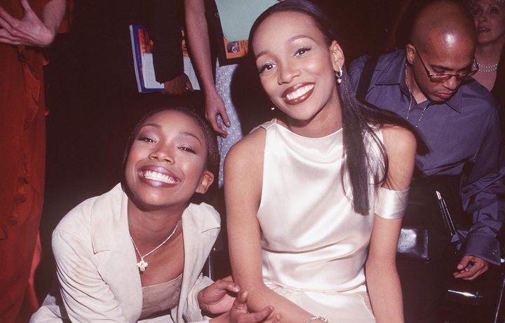 Brandy and Monica attend the 1999 Grammy Awards.