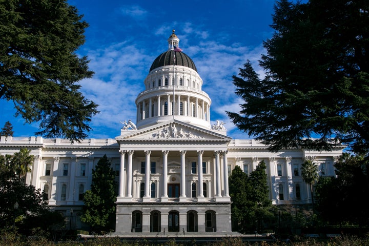 The Capitol building in Sacramento, California. An initiative to have California lawmakers wear their donors' logos is gaining steam.