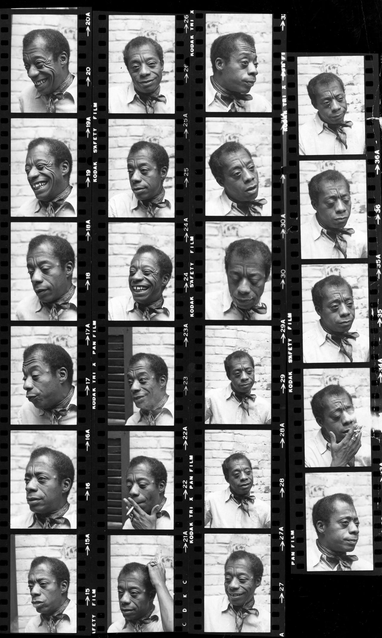 1972: James Baldwin posed for photographs in an apartment on the Upper West Side of Manhattan. Frame 19 was the image that editors chose for publication.