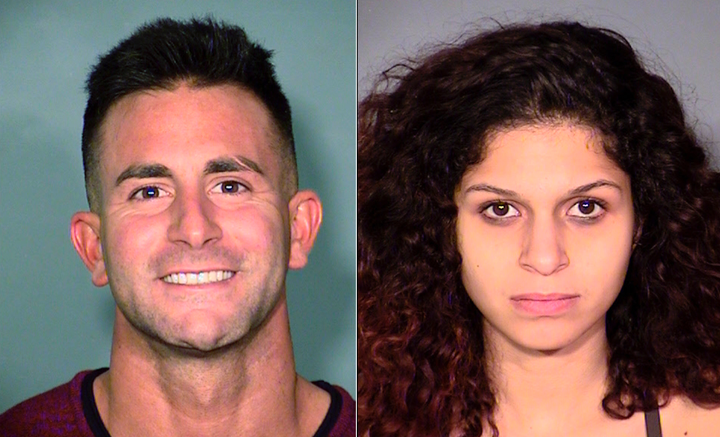 Phillip Frank Panzica III, 27, and Chloe Scordianos, 21, were arrested Friday after allegedly having sex on a Las Vegas Ferri