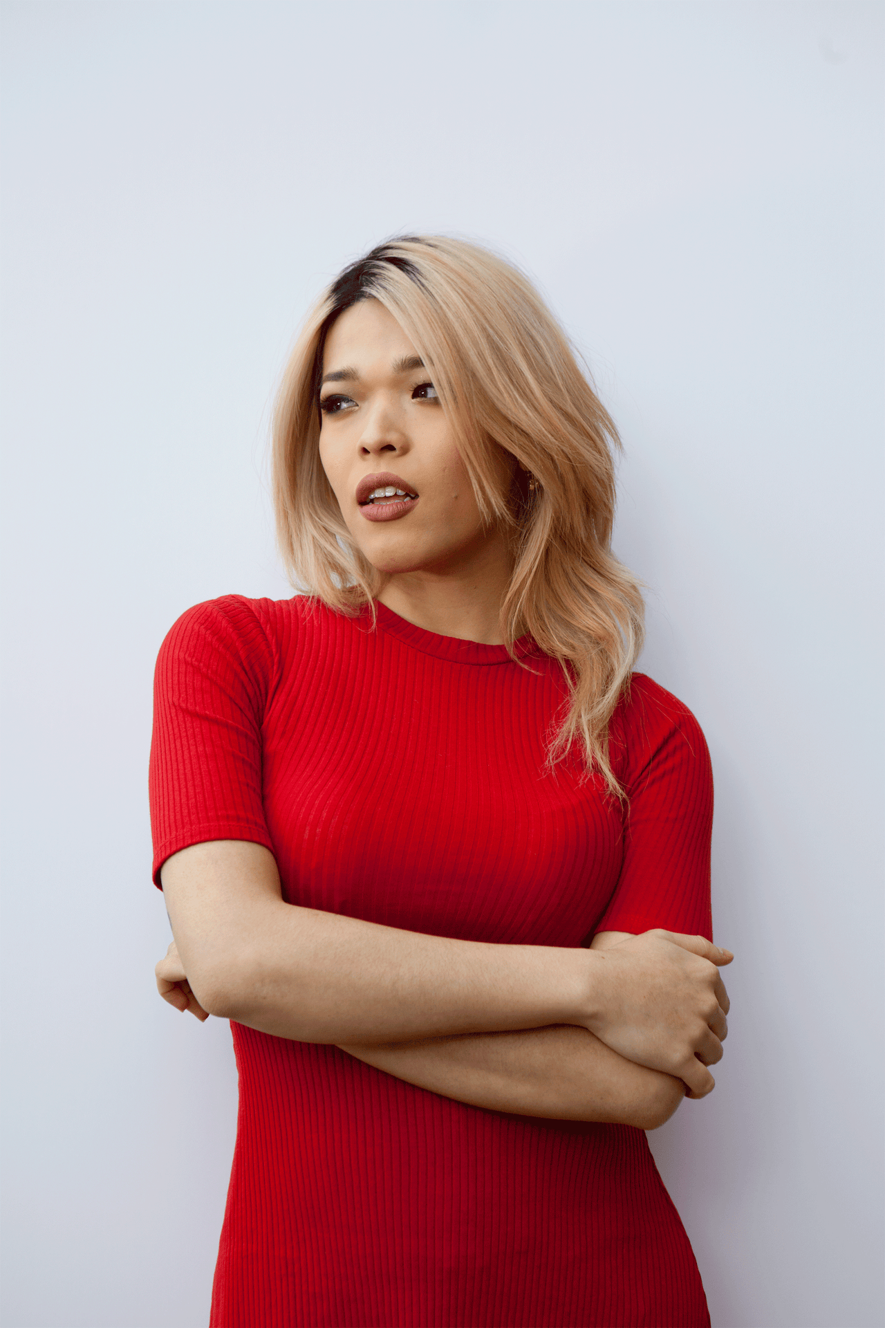 Vikki Le of Trans Models strikes a variety of poses.