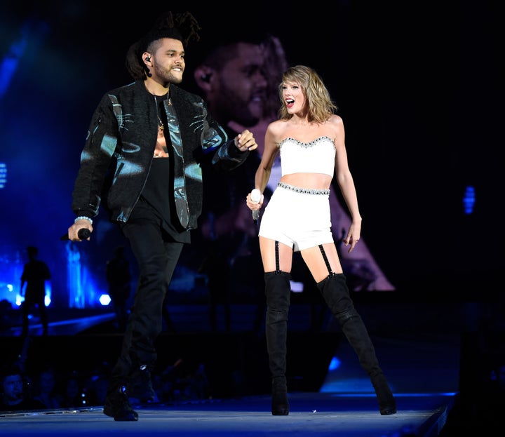 Singer/songwriter Taylor Swift performs onstage with The Weeknd during The 1989 World Tour Live at MetLife Stadium on July 10, 2015 in East Rutherford, New Jersey.